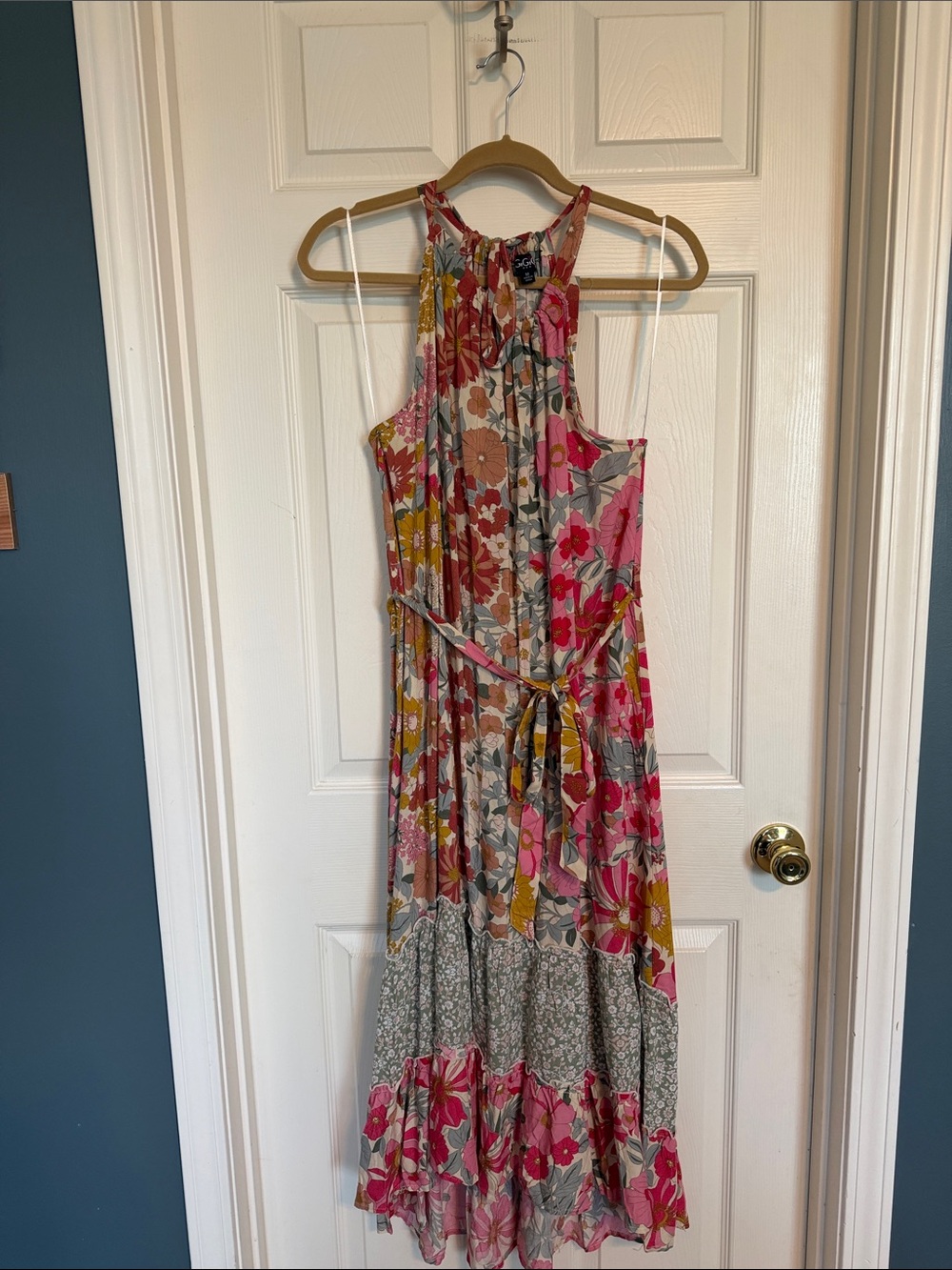 NWOT Floral Halter Maxi Dress - Pink Multi
